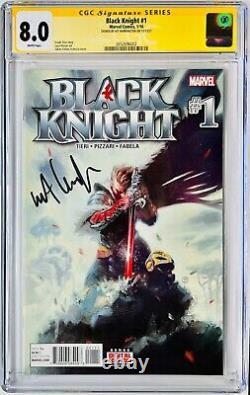 Kit Harington Autographié Cgc Signature Series Graded 8.0 Marvel Black Knight #1