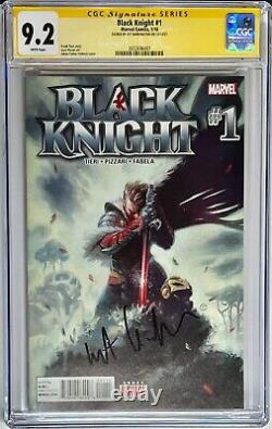 Kit Harington Autographié Cgc Signature Series Graded 9.2 Marvel Black Knight #1