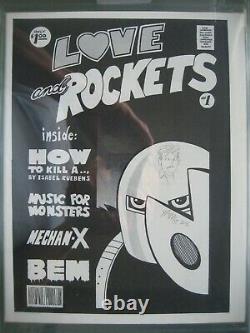 Love And Rockets #1 Cgc 9.6 Ss Signed & Sketch Jaime Hernandez 1ère Application Izzy