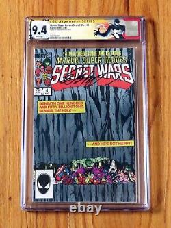 MARVEL SUPER HÉROS GUERRES SECRÈTES #4 CGC SS 9.4 Série de signatures signée par Bob Layton