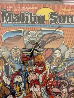 Malibu Sun 10 Premier Youngblood CGC 9.0 Série Signature Étiquette Personnalisée Liefeld