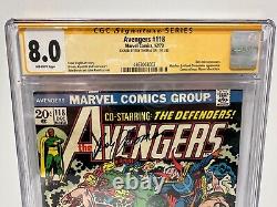 Marvel Avengers #118 Série Signature comic CGC noté 8.0 Signé par Roy Thomas