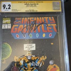 Marvel Infinity Gauntlet #4 CGC 9.2 Série de signatures signée par Jim Starlin