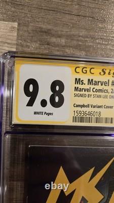 Ms. Marvel 002'92 Édition Variante de la bande dessinée signée par Stan Lee, série de signatures CGC