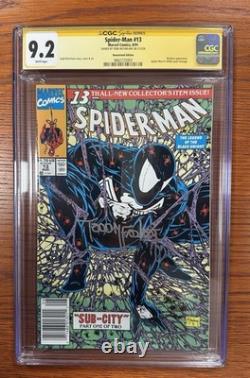 SPIDER-MAN n°13 CGC SS 9,2 signé par Todd McFarlane version kiosque non pressé