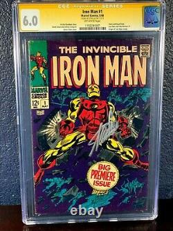 Signé Stan Lee Iron Man #1 (1re Édition 1968) Cgc 6.0 Série De Signatures Ss Première