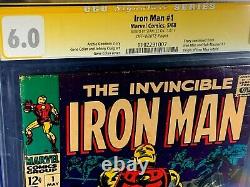 Signé Stan Lee Iron Man #1 (1re Édition 1968) Cgc 6.0 Série De Signatures Ss Première