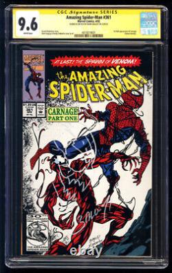 Spider-Man incroyable #361 SS CGC 9.6 Bagley Signature Series Carnage Sketch Remark