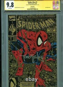 Spider-man #1 Cgc 9.8 Gold Edition 1990 Signé Todd Mcfarlane Série De Signature