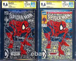 Spider-man #1 Silver & Green Set Ss Cgc 9.6 Todd Mcfarlane Signature Series 1990