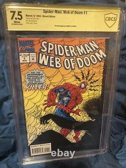 Spider-man Web Of Doom #1 Signé Sam De La Rosa Top Pop1 Avec Sig 7,5 Cgc