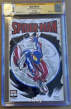 Spiderman 1 Couverture Originale Esquisse Spider boy CGC série de signatures Brian Lacy