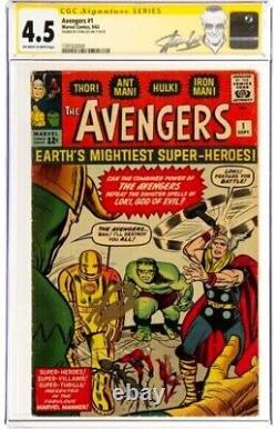 Stan Lee Signé 1963 Avengers #1 Ss Marvel Comics Cgc 4.5 Vg+ Série Signature