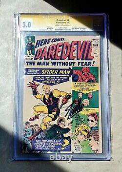 Stan Lee Signé 1964 Daredevil #1 Marvel Comics Série De Signatures Cgc 3.0