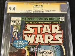 Star Wars #5 SS CGC 9.4 Signé Leialoha Partie 5 Un Nouvel Espoir 1977 Série de Signatures