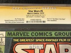 Star Wars #5 SS CGC 9.4 Signé Leialoha Partie 5 Un Nouvel Espoir 1977 Série de Signatures