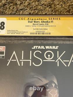 Star Wars Ahsoka #1 VARIANT RAHZZAH signée par Rosario Dawson en tant qu'Ahsoka CGC SS 9.8