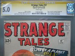 Strange Tales #97 Cgc 5.0 Ss Signé Stan Lee 1ère Tante May & Oncle Ben