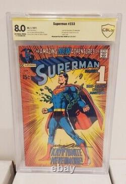 Superman #233 Cbcs Ss 8.0 Signé Par Neal Adams Signature Series 1971 Comme Cgc