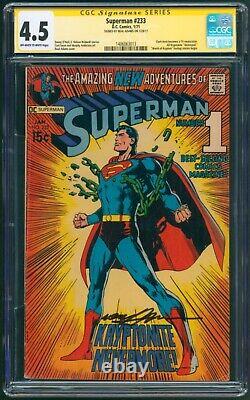 Superman n°233 CGC VG+ 4.5 Série Signature Neal Adams Couverture Classique