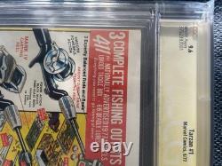 TARZAN #1 CGC 9.6 SS Signé Roy Thomas (16/12/20) Marvel 1977 John Buscema