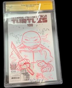 TMNT #100 CGC 9,8 SS Ben Bishop signé et croquis, couverture arrière Split Decision