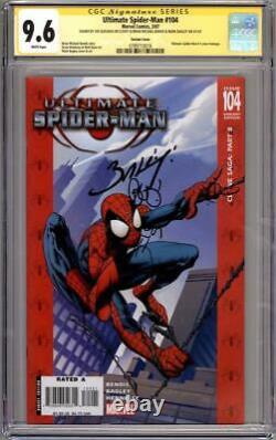 Ultimate Spider-man 104 Variant Cgc 9.6 Série De Signature Signée X3 Bagley Bendis