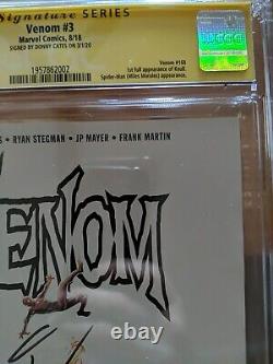 Venom #3 CGC 9.8 (Marvel 2018) Série Signature Donny Cates 1ère impression Knull