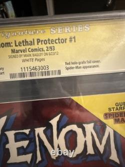 Venom Lethal Protector #1 Série de signatures CGC 9.8 Signé Mark Bagley