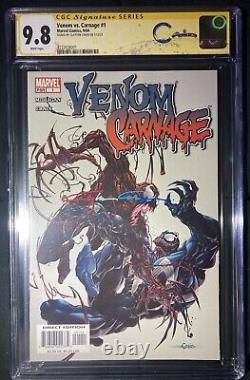 Venom contre Carnage #1 CGC 9.8 SÉRIE Signature Clayton Crain Signé