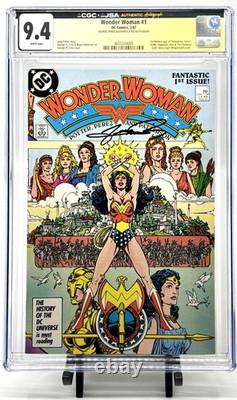 WONDER WOMAN #1 CGC 9.4 WP JSA Signé SÉRIE DE SIGNATURES DE GEORGE PEREZ COQUE TRANSPARENTE WONDER WOMAN #1 CGC 9.4 WP JSA Signé SÉRIE DE SIGNATURES DE GEORGE PEREZ COQUE TRANSPARENTE