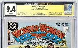 WONDER WOMAN #1 CGC 9.4 WP JSA Signé SÉRIE DE SIGNATURES DE GEORGE PEREZ COQUE TRANSPARENTE WONDER WOMAN #1 CGC 9.4 WP JSA Signé SÉRIE DE SIGNATURES DE GEORGE PEREZ COQUE TRANSPARENTE