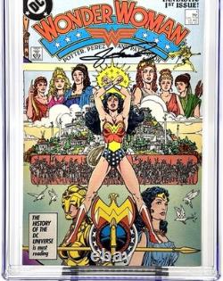 WONDER WOMAN #1 CGC 9.4 WP JSA Signé SÉRIE DE SIGNATURES DE GEORGE PEREZ COQUE TRANSPARENTE WONDER WOMAN #1 CGC 9.4 WP JSA Signé SÉRIE DE SIGNATURES DE GEORGE PEREZ COQUE TRANSPARENTE