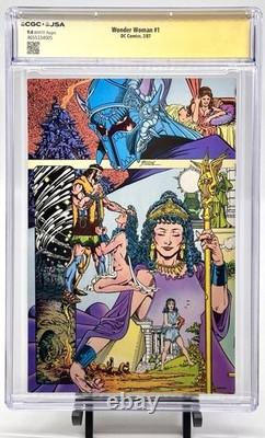 WONDER WOMAN #1 CGC 9.4 WP JSA Signé SÉRIE DE SIGNATURES DE GEORGE PEREZ COQUE TRANSPARENTE WONDER WOMAN #1 CGC 9.4 WP JSA Signé SÉRIE DE SIGNATURES DE GEORGE PEREZ COQUE TRANSPARENTE