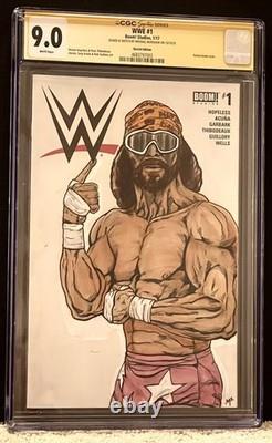 WWE n°1, CGC Signature Series, couverture croquis de Macho Man par Michael Munshaw