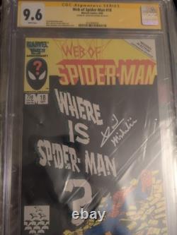 Web de Spider-Man CGC Signature Series #18 signé par Dave Michelinie
