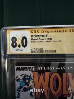 Wolverine #1 1988 Signé Chris Claremont CGC 8.0 Étiquette Jaune Série de Signatures