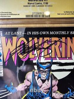 Wolverine #1 CGC 8.0 VF 1988 Série Signature Marvel Signée par Chris Claremont