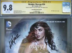 Wonder Woman #50 Gal Gadot Photo Cover Cgc 9.8 Ss Signé David & Meredith Finch