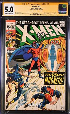 X-men #63 12/69 Série de signatures Cgc signée par Roy Thomas Cgc 5.0